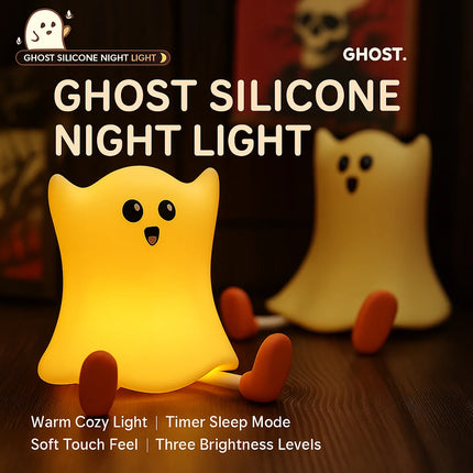 Halloween Ghost Night Light LED Pat Lamp Rechargeable Glow Atmosphere Light Halloween Decoration