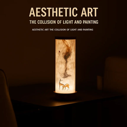 National Style Wooden Night Light – Creative Bedside Lamp for Bedroom & Living Room, Atmospheric Decorative Ornament