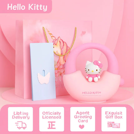Hello Kitty Handbag Silicone Night Light Rechargeable Pat Lamp Creative Bedside Atmosphere Light for Bedroom and Gifts