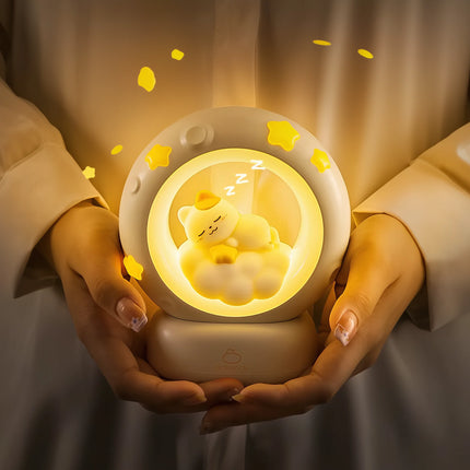 Cute Night Light for Girls – Atmospheric Cat Lamp, “Pick the Stars, Embrace the Moon”, Birthday Gift & Decorative Ornament