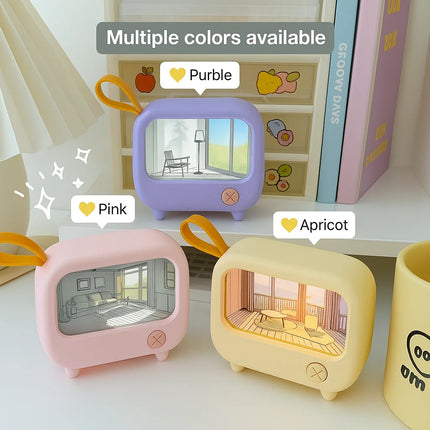 Cute Mini Desktop Lamp Rechargeable Eye Protection Reading Light Bedside Decorative Night Light for Dormitory