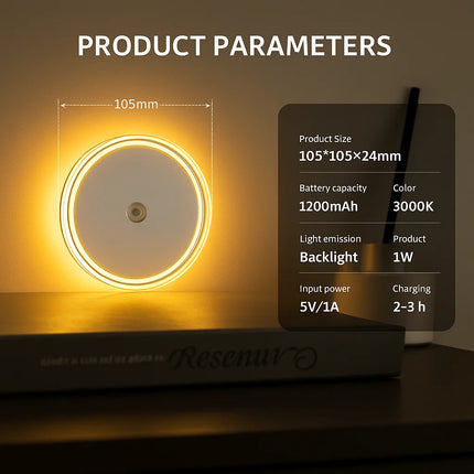 Rechargeable Smart Night Light – Bedroom Sleep Lamp with Induction Sensor