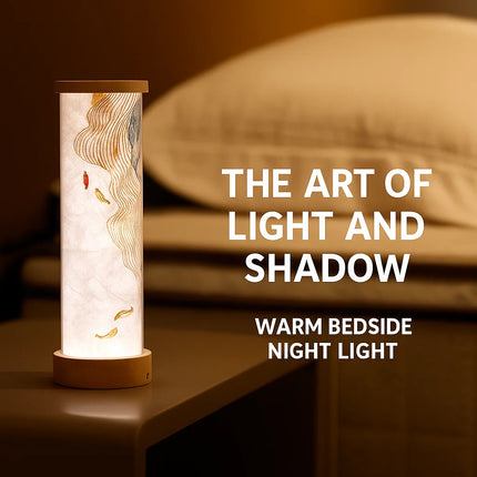 National Style Wooden Night Light – Creative Bedside Lamp for Bedroom & Living Room, Atmospheric Decorative Ornament