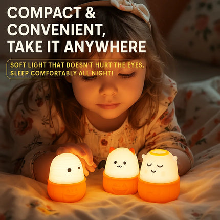 Cute Pet Companion Night Light USB Charging LED Cartoon Bedside Lamp for Kids Bedroom
