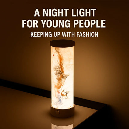 National Style Wooden Night Light – Creative Bedside Lamp for Bedroom & Living Room, Atmospheric Decorative Ornament