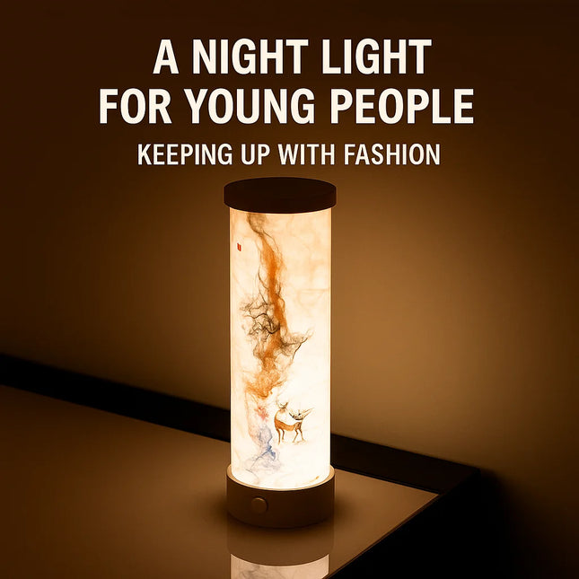 National Style Wooden Night Light – Creative Bedside Lamp for Bedroom & Living Room, Atmospheric Decorative Ornament