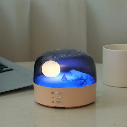 crescent lamp with wireless speaker