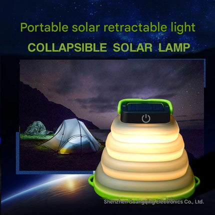 Portable Folding LED Camping Light – Solar Charging Silicone Telescopic Lantern for Outdoor, Tent & Hiking