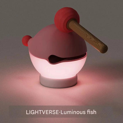 Lightverse Wooden Fish Night Light Creative Pat Lamp Bedroom Sleep Gift for Girls