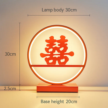 Creative Red Wedding Table Lamp Bridal Room Decoration Bedside Dowry Lamp Gift for Bride
