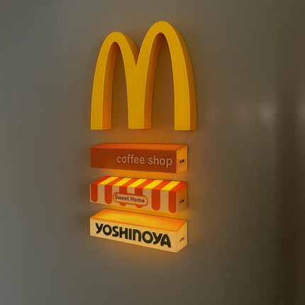 Creative Magnetic LED Refrigerator Sticker Warm Home Miniature Stall Light Simulation Decorative Atmosphere Lamp