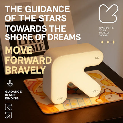 Creative Arrow Pat Lamp Flip Night Light DIY Desktop Ornament Bedside Lamp Girls Gift