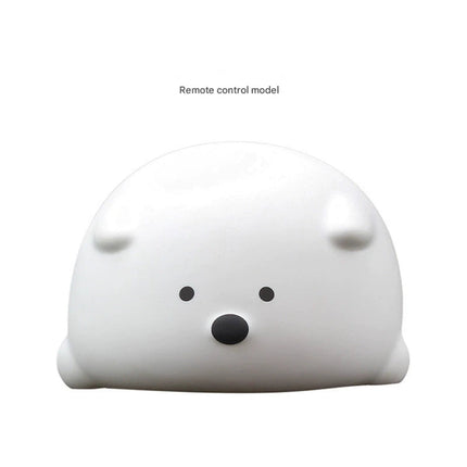 Papa Bear Silicone Night Light LED Pat Lamp Children's Cartoon Bedside Light Remote Control Rechargeable Colorful Creative Lamp
