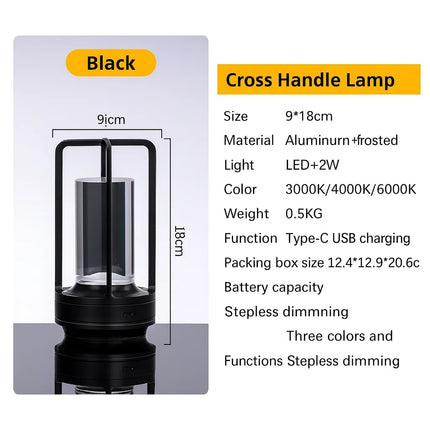 Retro LED Touch Table Lamp – Rechargeable Decorative Atmosphere Light for Bedroom, Bar, Camping, Bedside Use