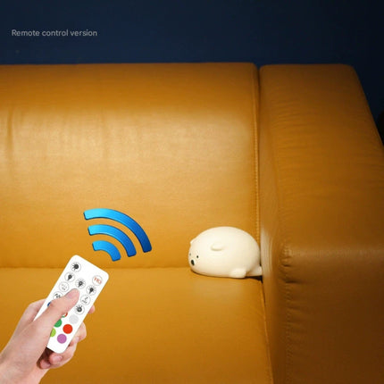 Papa Bear Silicone Night Light LED Pat Lamp Children's Cartoon Bedside Light Remote Control Rechargeable Colorful Creative Lamp