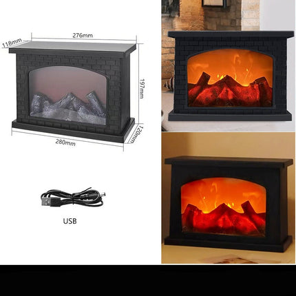 elegant tabletop fireplace lamp

