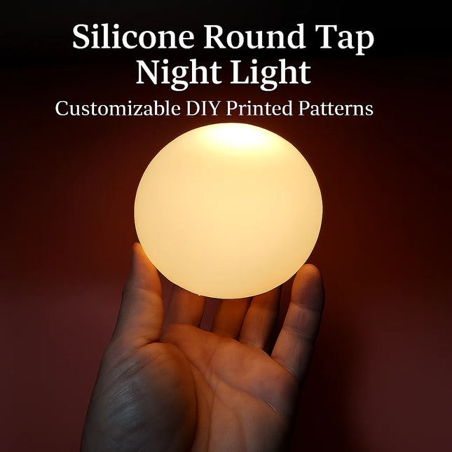 Round Silicone Night Light DIY Pattern USB Rechargeable Bedside Lamp Children's Sleeping Atmosphere Light