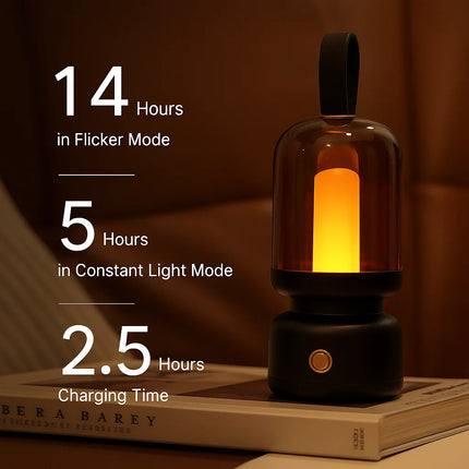 Creative Retro Portable Night Light USB Rechargeable Desktop Bedside Lamp Atmosphere Light for Bedroom Sleep