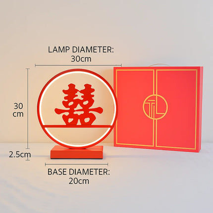 Creative Red Wedding Table Lamp Bridal Room Decoration Bedside Dowry Lamp Gift for Bride