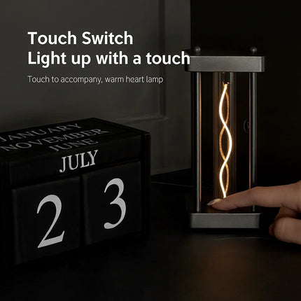 Creative Square Quantum LED Night Light – USB Curved Line Ambient Lamp for Bedroom or Desktop Decor