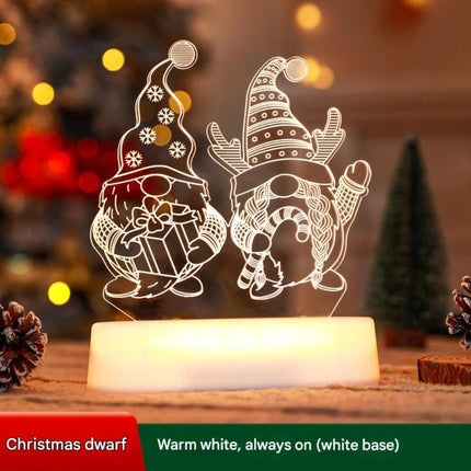 Cozy Christmas Decorative LED Lights 3D  Light String Acrylic Base Neon Atmosphere Night Light Decorative Ornament