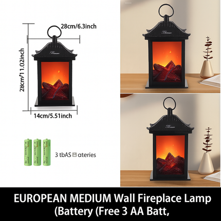 flameless tabletop fireplace lamp

