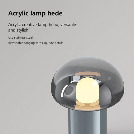 glass mushroom table lamp