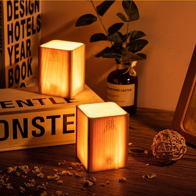 handcrafted wooden night light