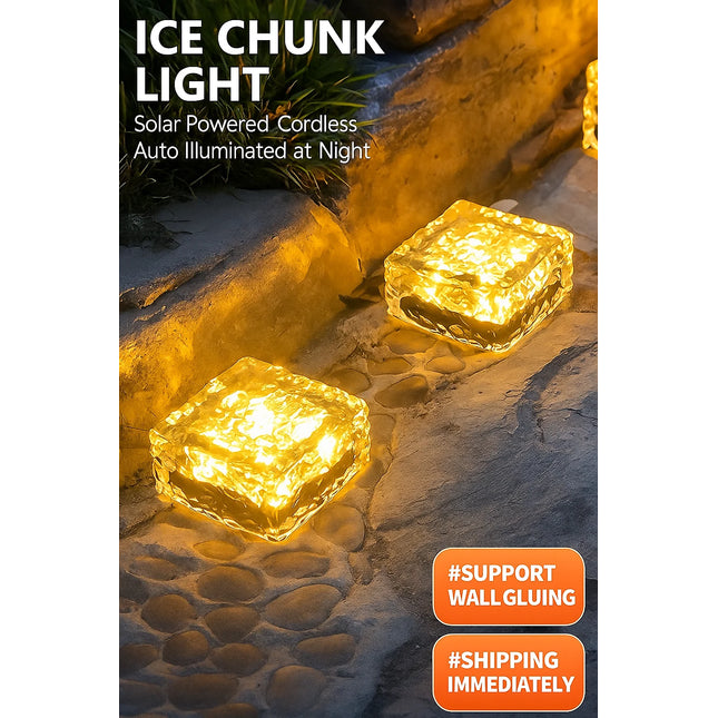 led solar ice brick light

