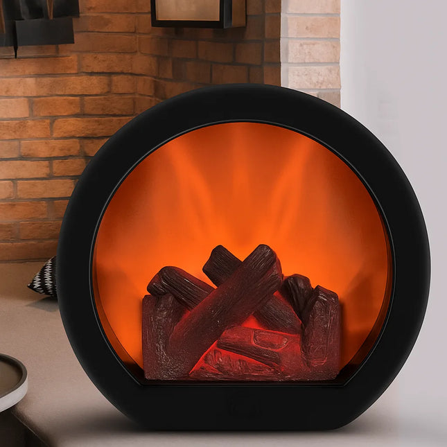 mini tabletop fireplace lamp


