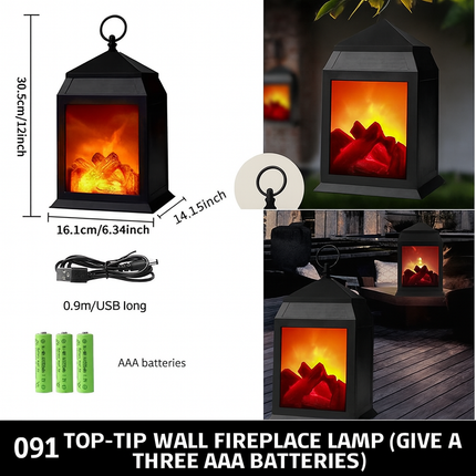 modern tabletop fireplace lamp

