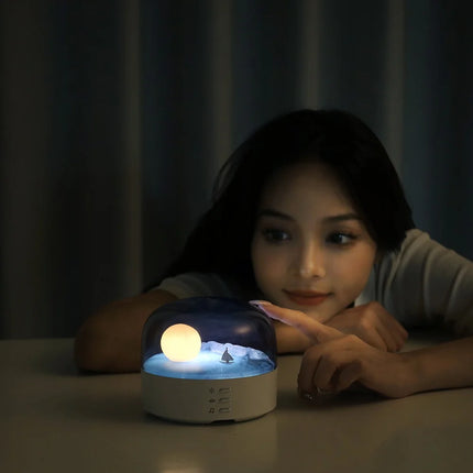 moon shaped LED lamp with speaker