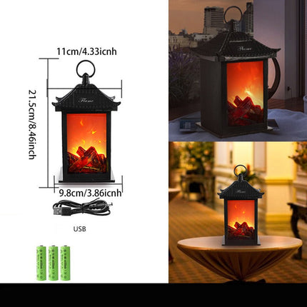 real flame tabletop fireplace lamp

