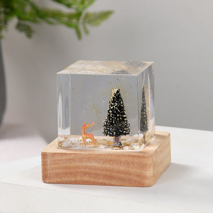 rotating snow globe light

