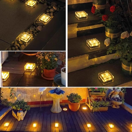 solar glass brick light

