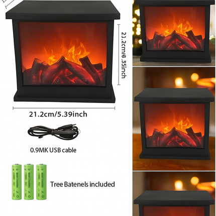 tabletop fireplace lamp with remote

