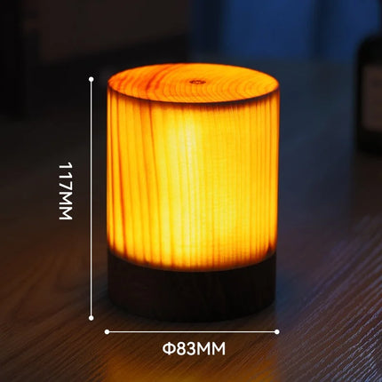 wooden base bedside lamp
